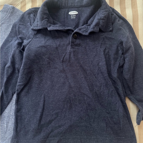 Cat & Jack Waffle Weave Shirt, Old Navy Collared Long Sleeve Shirt - Picture 3 of 11